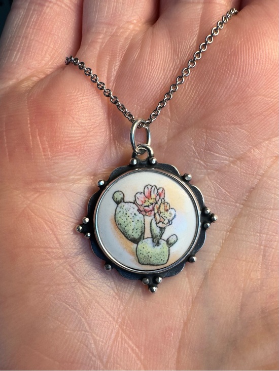 James Avery Jewelry - James Avery Prickly Pear Cactus Pendant Necklace Sterling Silver (Retired)